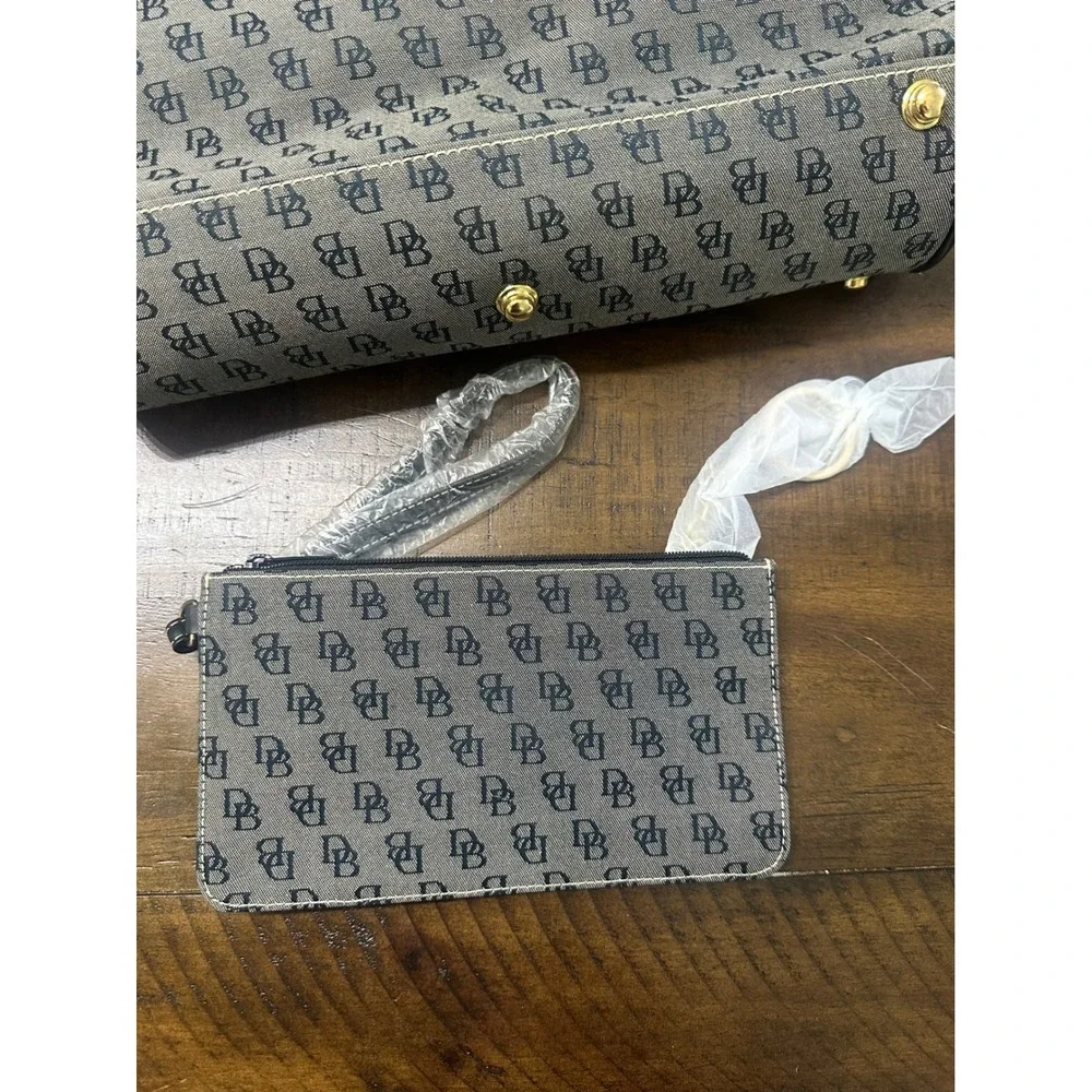 Dooney & Bourke Buckle Satchel H035CB1 Grey Black Monogram Signature Handbag NEW